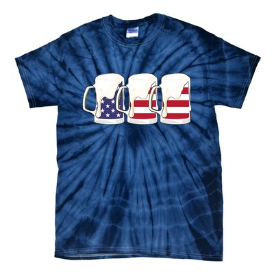 Beer American Flag Shirt 4th Of July Men Women Merica USA Tie-Dye T-Shirt