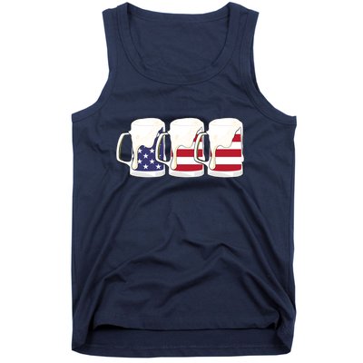 Beer American Flag Shirt 4th Of July Men Women Merica USA Tank Top