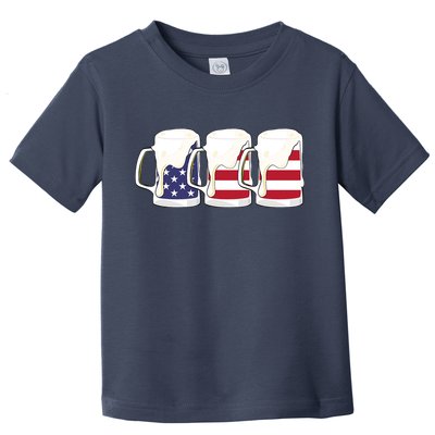 Beer American Flag Shirt 4th Of July Men Women Merica USA Toddler T-Shirt