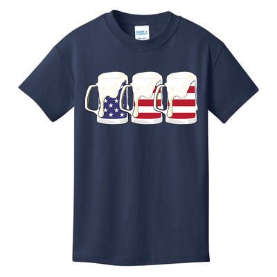 Beer American Flag Shirt 4th Of July Men Women Merica USA Kids T-Shirt