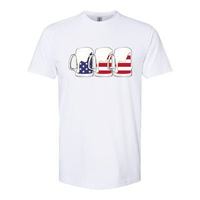 Beer American Flag Shirt 4th Of July Men Women Merica USA Softstyle CVC T-Shirt