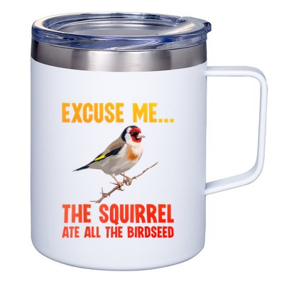 Bird Art For Women Bird Watching Birding Birdwatcher 12oz Stainless Steel Coffee Mug