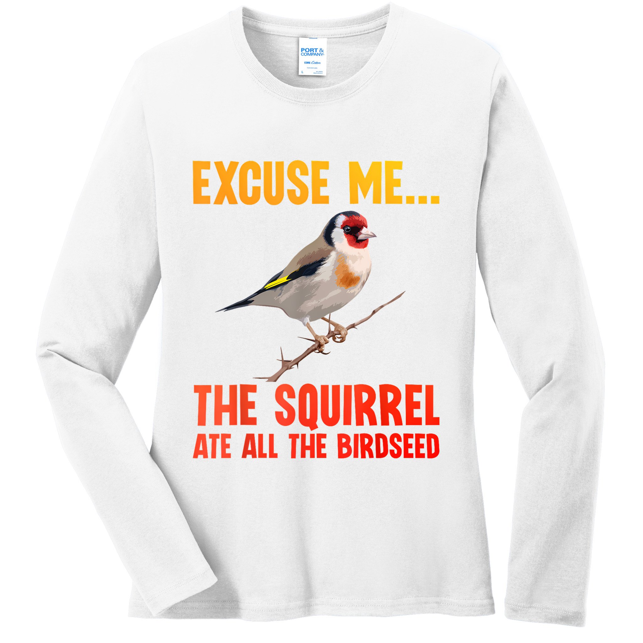 Bird Art For Women Bird Watching Birding Birdwatcher Ladies Long Sleeve Shirt