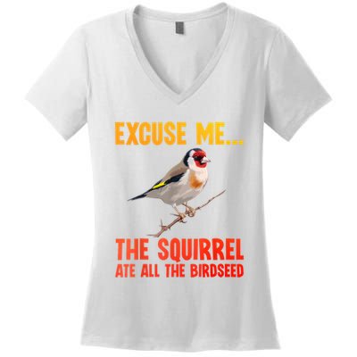 Bird Art For Women Bird Watching Birding Birdwatcher Women's V-Neck T-Shirt