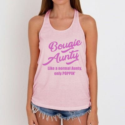 Bougie Aunty Fun Gift For Favorite Aunt Cute Gift Women's Knotted Racerback Tank