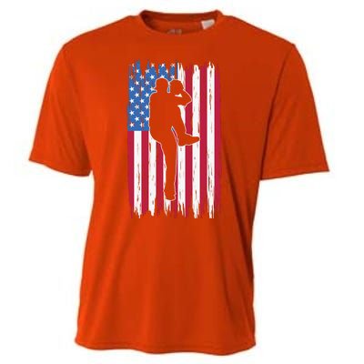 Baseball American Flag Sport Cooling Performance Crew T-Shirt