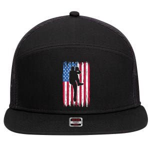 Baseball American Flag Sport 7 Panel Mesh Trucker Snapback Hat