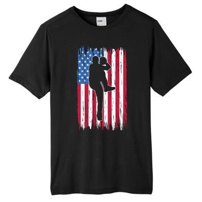 Baseball American Flag Sport Tall Fusion ChromaSoft Performance T-Shirt