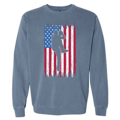 Baseball American Flag Sport Garment-Dyed Sweatshirt