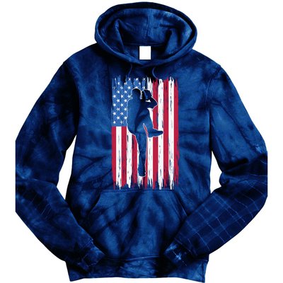 Baseball American Flag Sport Tie Dye Hoodie