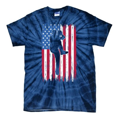 Baseball American Flag Sport Tie-Dye T-Shirt