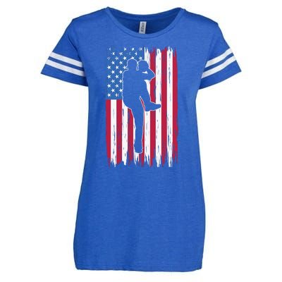 Baseball American Flag Sport Enza Ladies Jersey Football T-Shirt