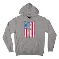 Baseball American Flag Sport Hoodie