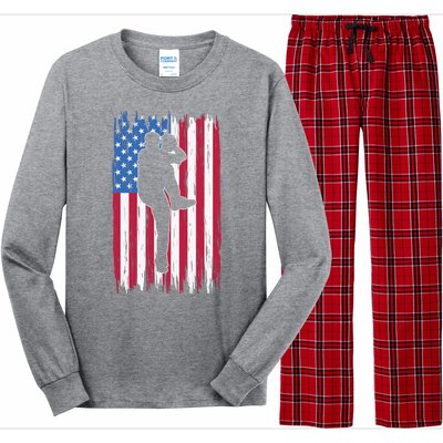 Baseball American Flag Sport Long Sleeve Pajama Set