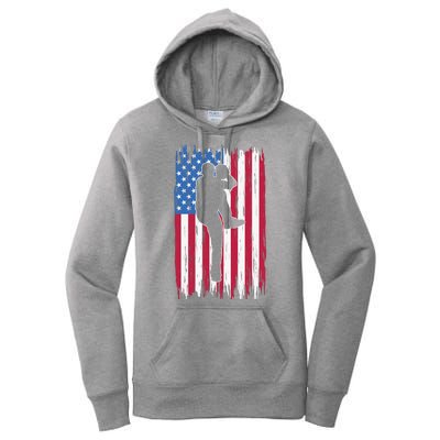 Baseball American Flag Sport Women's Pullover Hoodie