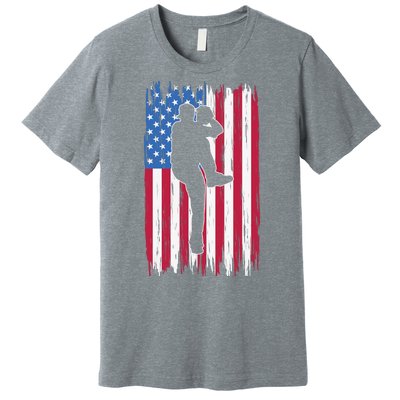 Baseball American Flag Sport Premium T-Shirt