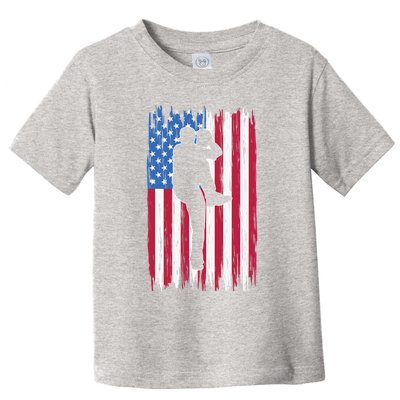 Baseball American Flag Sport Toddler T-Shirt