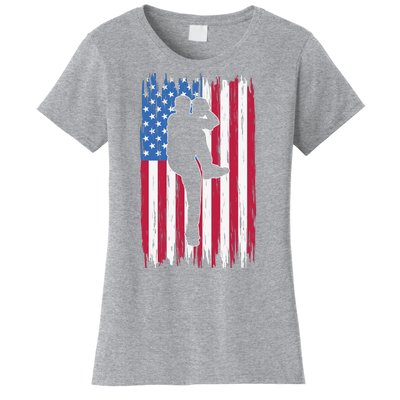 Baseball American Flag Sport Women's T-Shirt