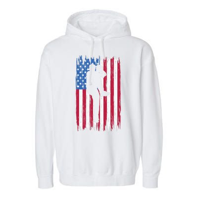 Baseball American Flag Sport Garment-Dyed Fleece Hoodie