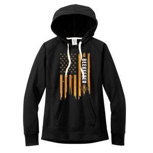 Beekeeping American Flag Honeycomb Honey Bees Beekeeper Women's Fleece Hoodie