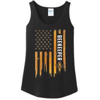 Beekeeping American Flag Honeycomb Honey Bees Beekeeper Ladies Essential Tank