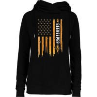 Beekeeping American Flag Honeycomb Honey Bees Beekeeper Womens Funnel Neck Pullover Hood