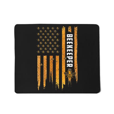 Beekeeping American Flag Honeycomb Honey Bees Beekeeper Mousepad