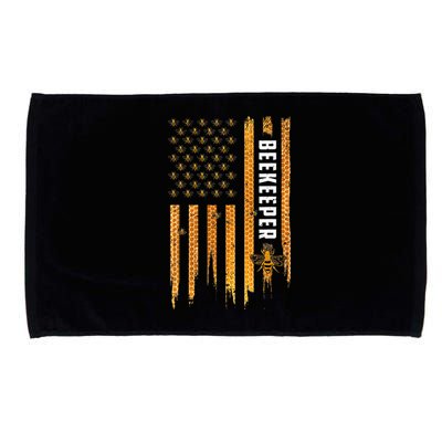 Beekeeping American Flag Honeycomb Honey Bees Beekeeper Microfiber Hand Towel