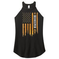 Beekeeping American Flag Honeycomb Honey Bees Beekeeper Women's Perfect Tri Rocker Tank