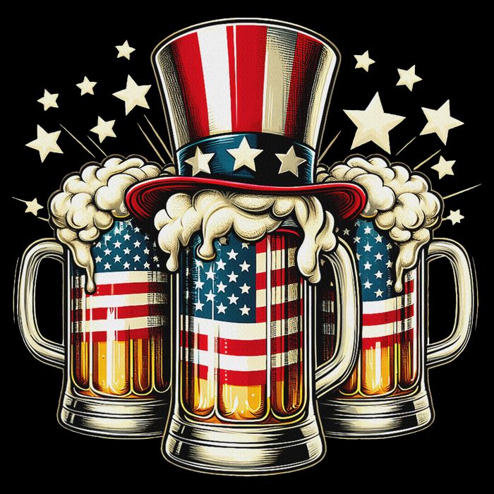 Beer American Flag Usa 4th Of July Party Drinking Women Cooling Performance Crew T-Shirt
