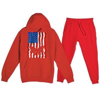 Butterfly American Flag Usa 4th Of July America Meaningful Gift Premium Hooded Sweatsuit Set