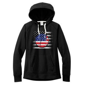 Basketball American Flag 4th Of July USA Sports Team Players Women's Fleece Hoodie