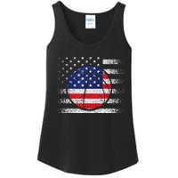 Basketball American Flag 4th Of July USA Sports Team Players Ladies Essential Tank