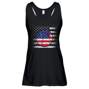 Basketball American Flag 4th Of July USA Sports Team Players Ladies Essential Flowy Tank