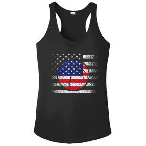 Basketball American Flag 4th Of July USA Sports Team Players Ladies PosiCharge Competitor Racerback Tank