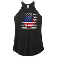 Basketball American Flag 4th Of July USA Sports Team Players Women's Perfect Tri Rocker Tank