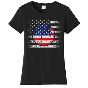 Basketball American Flag 4th Of July USA Sports Team Players Women's T-Shirt