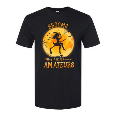 Brooms Are For Amateurs Witch Riding Hockey Stick Halloween Softstyle CVC T-Shirt