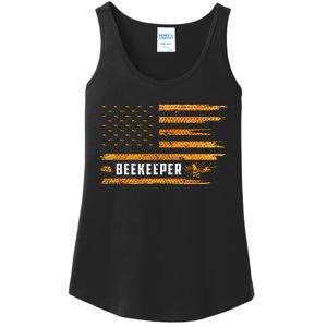 Beekeeping American Flag Honeycomb Honey Bees Beekeeper Ladies Essential Tank