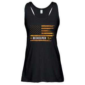 Beekeeping American Flag Honeycomb Honey Bees Beekeeper Ladies Essential Flowy Tank