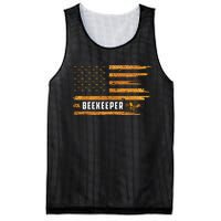 Beekeeping American Flag Honeycomb Honey Bees Beekeeper Mesh Reversible Basketball Jersey Tank