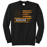 Beekeeping American Flag Honeycomb Honey Bees Beekeeper Tall Sweatshirt