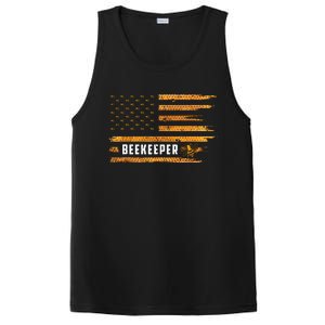 Beekeeping American Flag Honeycomb Honey Bees Beekeeper PosiCharge Competitor Tank