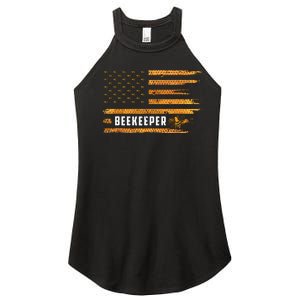 Beekeeping American Flag Honeycomb Honey Bees Beekeeper Women's Perfect Tri Rocker Tank