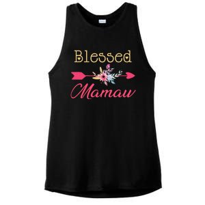 Blessed Arrow Flower Mom Mamaw Grandmom Happy MotherS Day Funny Gift Ladies PosiCharge Tri-Blend Wicking Tank