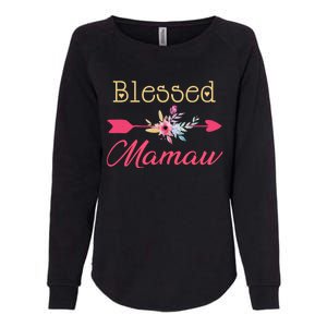 Blessed Arrow Flower Mom Mamaw Grandmom Happy MotherS Day Funny Gift Womens California Wash Sweatshirt