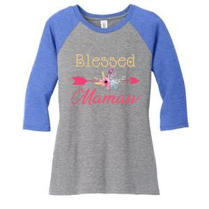 Blessed Arrow Flower Mom Mamaw Grandmom Happy MotherS Day Funny Gift Women's Tri-Blend 3/4-Sleeve Raglan Shirt