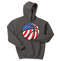 Basketball American Flag 4th Of July Kids Hoodie