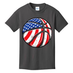 Basketball American Flag 4th Of July Kids T-Shirt