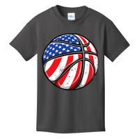 Basketball American Flag 4th Of July Kids T-Shirt